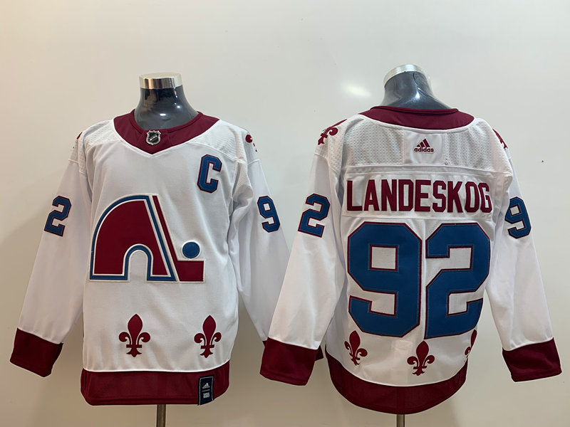 Men's Colorado Avalanche Gabriel Landeskog #92 White Breakaway Jersey
